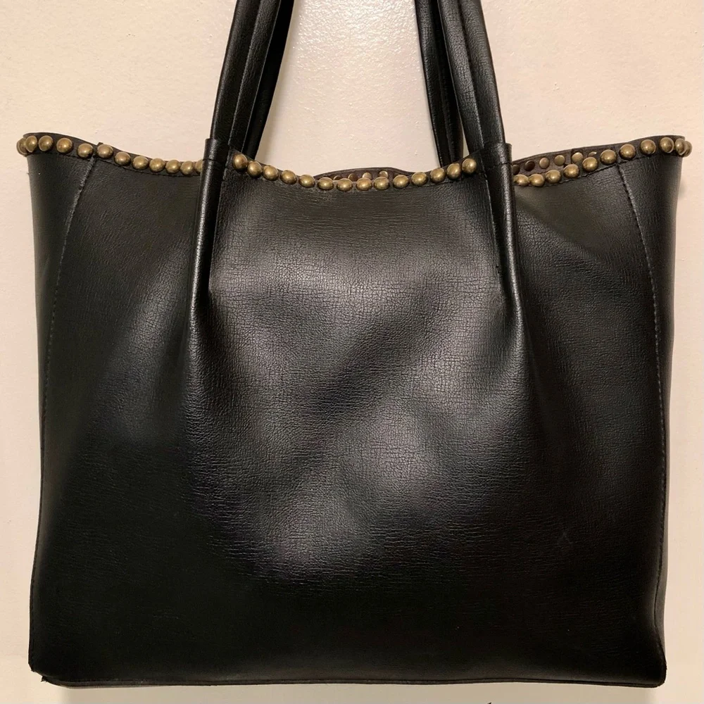 B-Low the Belt Black Studded Tote Bag
